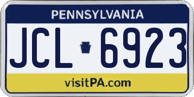 PA license plate JCL6923