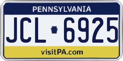 PA license plate JCL6925