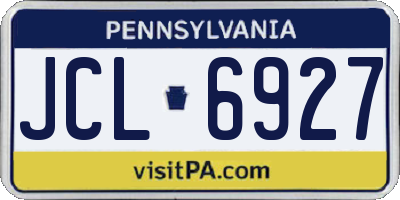 PA license plate JCL6927