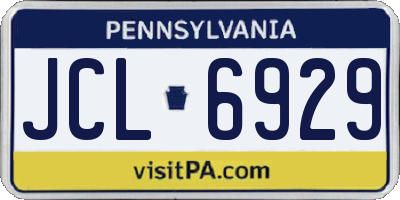 PA license plate JCL6929