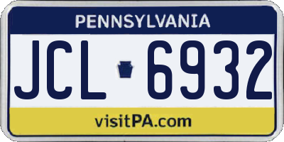 PA license plate JCL6932
