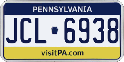 PA license plate JCL6938