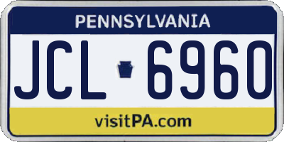 PA license plate JCL6960
