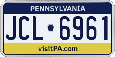 PA license plate JCL6961