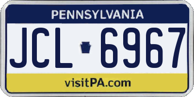 PA license plate JCL6967