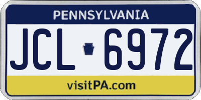 PA license plate JCL6972