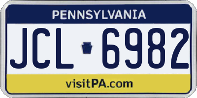 PA license plate JCL6982