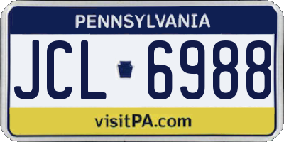 PA license plate JCL6988