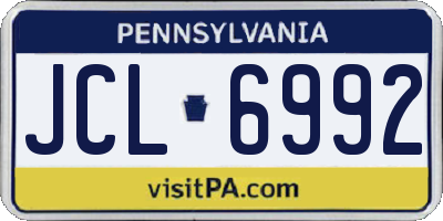 PA license plate JCL6992