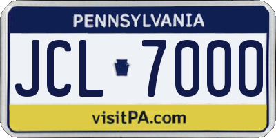 PA license plate JCL7000
