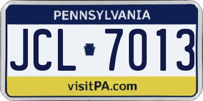 PA license plate JCL7013