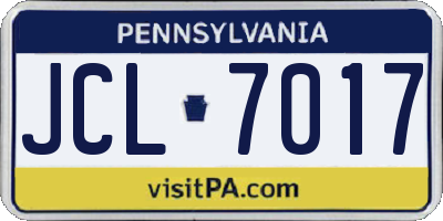 PA license plate JCL7017