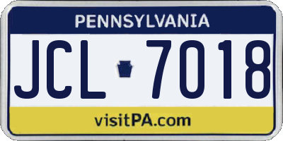 PA license plate JCL7018