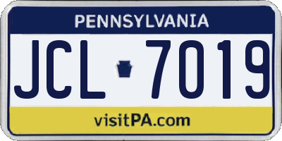 PA license plate JCL7019