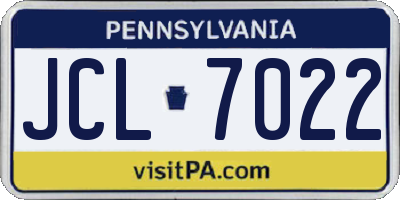 PA license plate JCL7022
