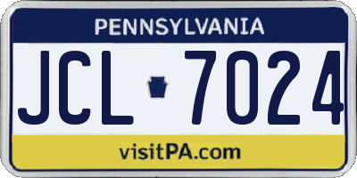 PA license plate JCL7024