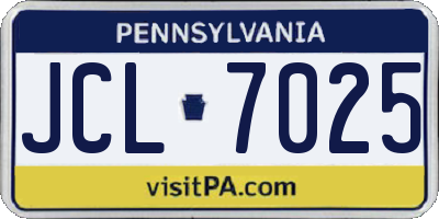 PA license plate JCL7025