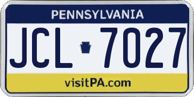 PA license plate JCL7027