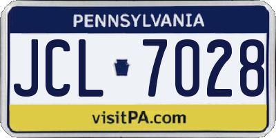 PA license plate JCL7028