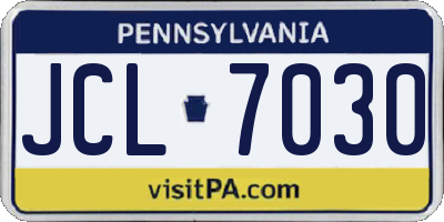 PA license plate JCL7030
