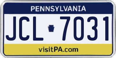 PA license plate JCL7031