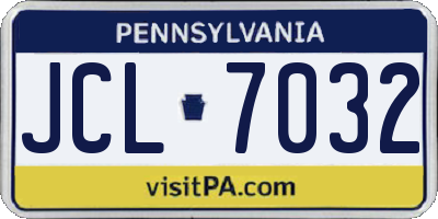 PA license plate JCL7032