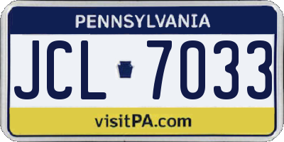 PA license plate JCL7033