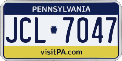PA license plate JCL7047