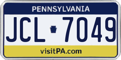 PA license plate JCL7049