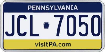 PA license plate JCL7050