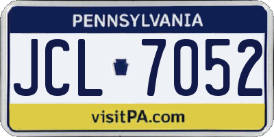 PA license plate JCL7052