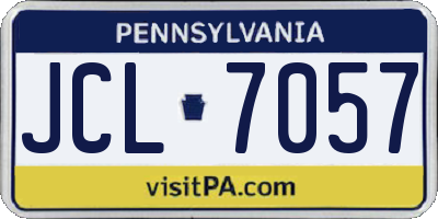 PA license plate JCL7057