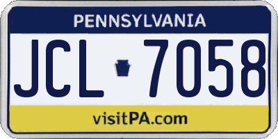 PA license plate JCL7058