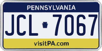 PA license plate JCL7067
