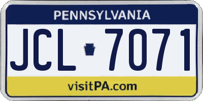 PA license plate JCL7071