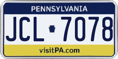 PA license plate JCL7078