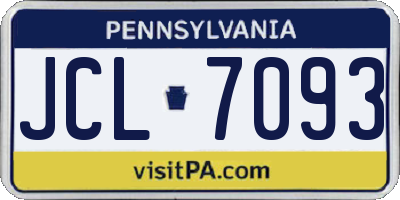 PA license plate JCL7093