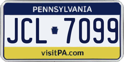 PA license plate JCL7099