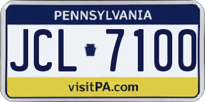 PA license plate JCL7100