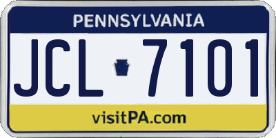 PA license plate JCL7101