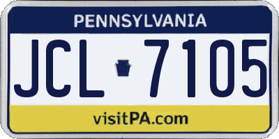 PA license plate JCL7105