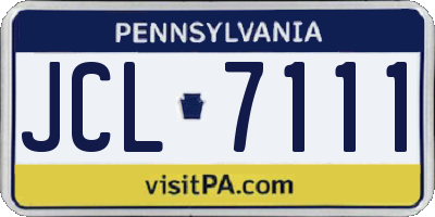 PA license plate JCL7111