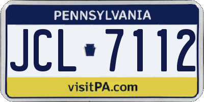 PA license plate JCL7112