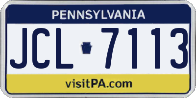 PA license plate JCL7113