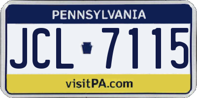PA license plate JCL7115
