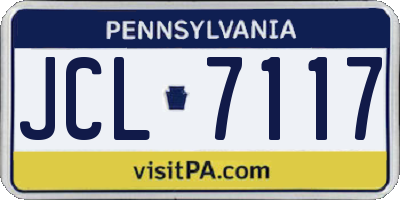 PA license plate JCL7117
