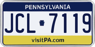 PA license plate JCL7119
