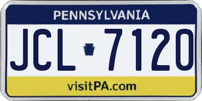 PA license plate JCL7120