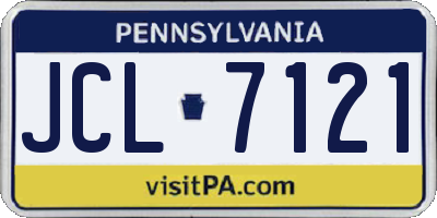 PA license plate JCL7121