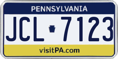 PA license plate JCL7123